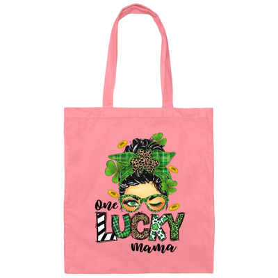 Mama Lover Gift, One Lucky Mama, Love Mom, Shamrock And Mom Canvas Tote Bag
