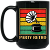 Retro Grammophone, Party Retro, Retro Music Black Mug