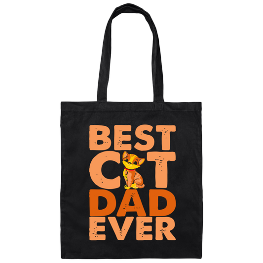 Love Cat, Best Cat Gift, Best Cat Dad Ever, My Cat Dad, Best Daddu Ever Canvas Tote Bag