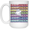 Halloween Party, Ghost Halloween, Groovy Halloween White Mug