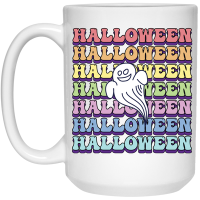 Halloween Party, Ghost Halloween, Groovy Halloween White Mug