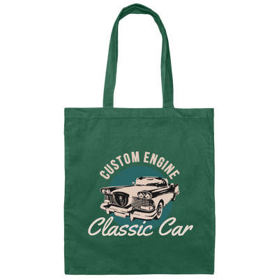Custom Engine Classic Car, Classic Car, Muscle Car, Retro Classic Car Gift Canvas Tote Bag