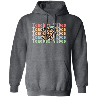 Teacher Vibes, Apple Lover, Apple Vibes, Groovy Teacher Pullover Hoodie