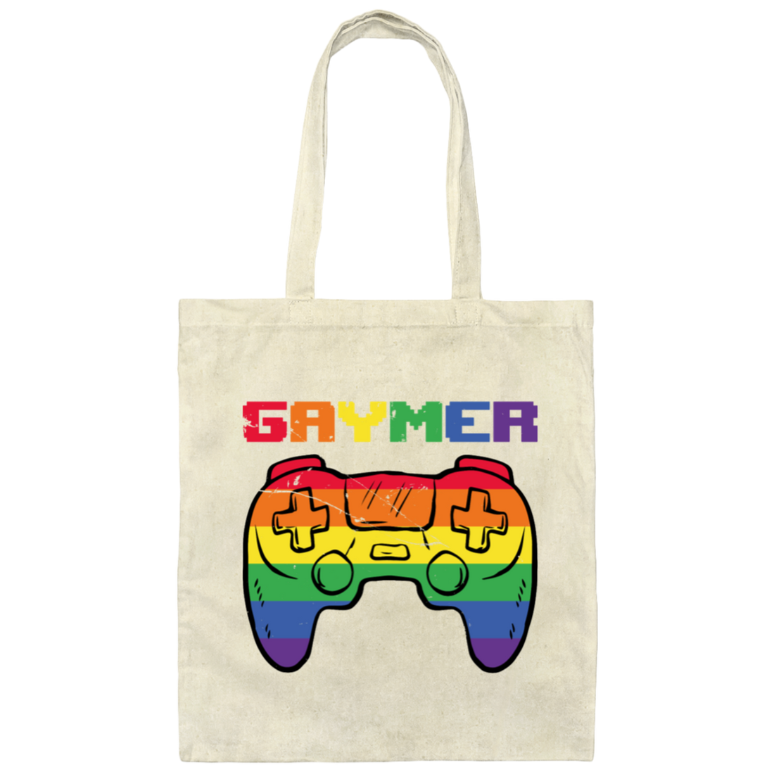 Gaymer Rainbow, Gamer Love Gift, Gaming LGBT Design, Best Gaymer Canvas Tote Bag