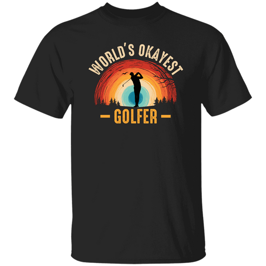 World's Okayest Golfer, Retro Golfing, Golf Player Unisex T-Shirt