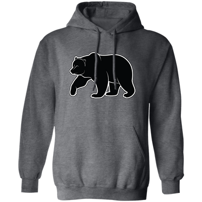 Bear Silhouette, Friendly Bear, Animal Silhouette Pullover Hoodie