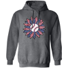 American Baseball, Sunflower Baseball, Leopard Sunflower-2 Pullover Hoodie