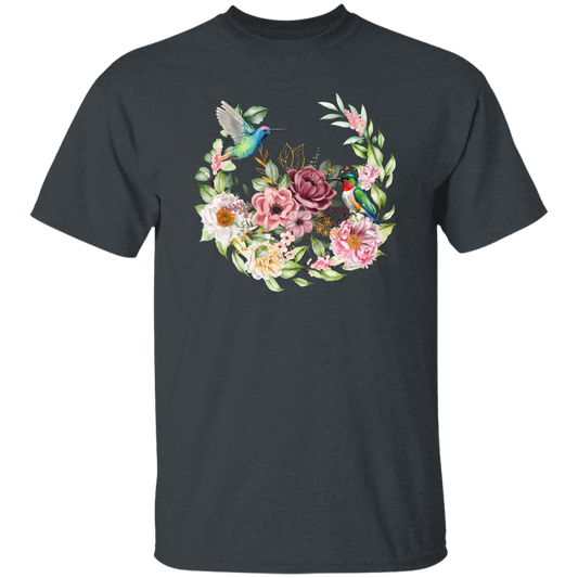 Hummingbird With Flower, Love Hummingbird, Beautiful Flowers Unisex T-Shirt