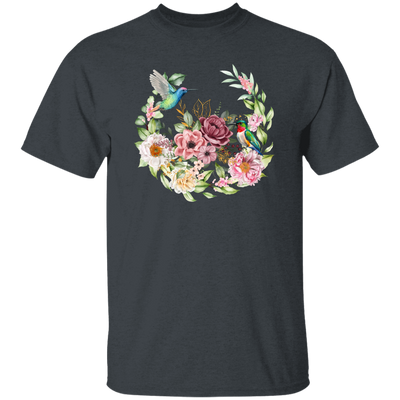 Hummingbird With Flower, Love Hummingbird, Beautiful Flowers Unisex T-Shirt