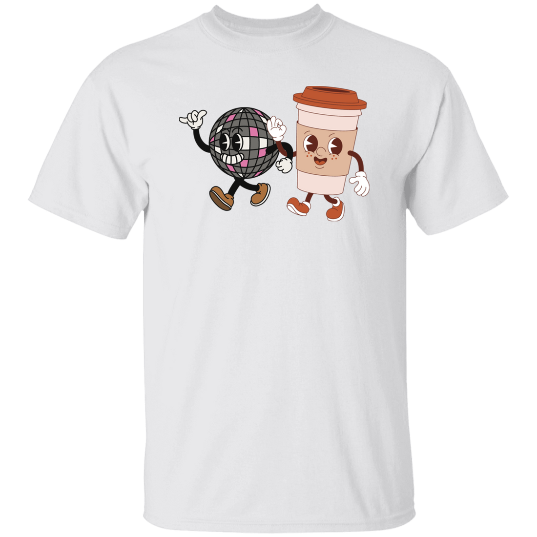 Disco Ball With Coffee Cup, Friends Lover, Coffee Lover Unisex T-Shirt