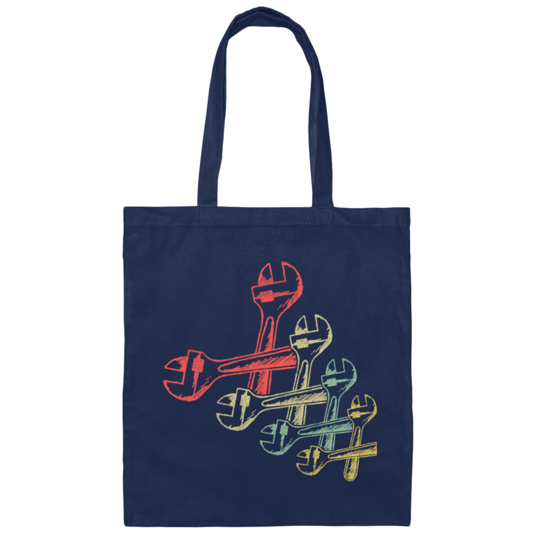 Retro Mechanic Wrench, Vintage Screwdriver Tools Canvas Tote Bag