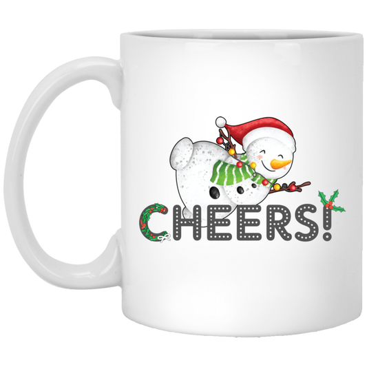 Cheers Christmas, Snowman Xmas, Merry Christmas, Trendy Christmas White Mug