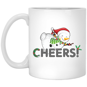Cheers Christmas, Snowman Xmas, Merry Christmas, Trendy Christmas White Mug