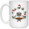 Happy Halloween, Funny Halloween, Skeleton Play With Skulls, Merry Christmas, Trendy Christmas White Mug