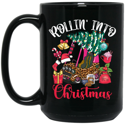 Rollin Into Christmas Little Tikes, Love Xmas Season, Christmas Gift Black Mug