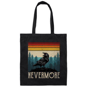 Nevermore Edgar Allan Poe Raven Gift Retro Vintage Canvas Tote Bag