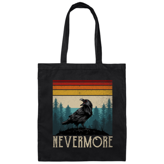 Nevermore Edgar Allan Poe Raven Gift Retro Vintage Canvas Tote Bag