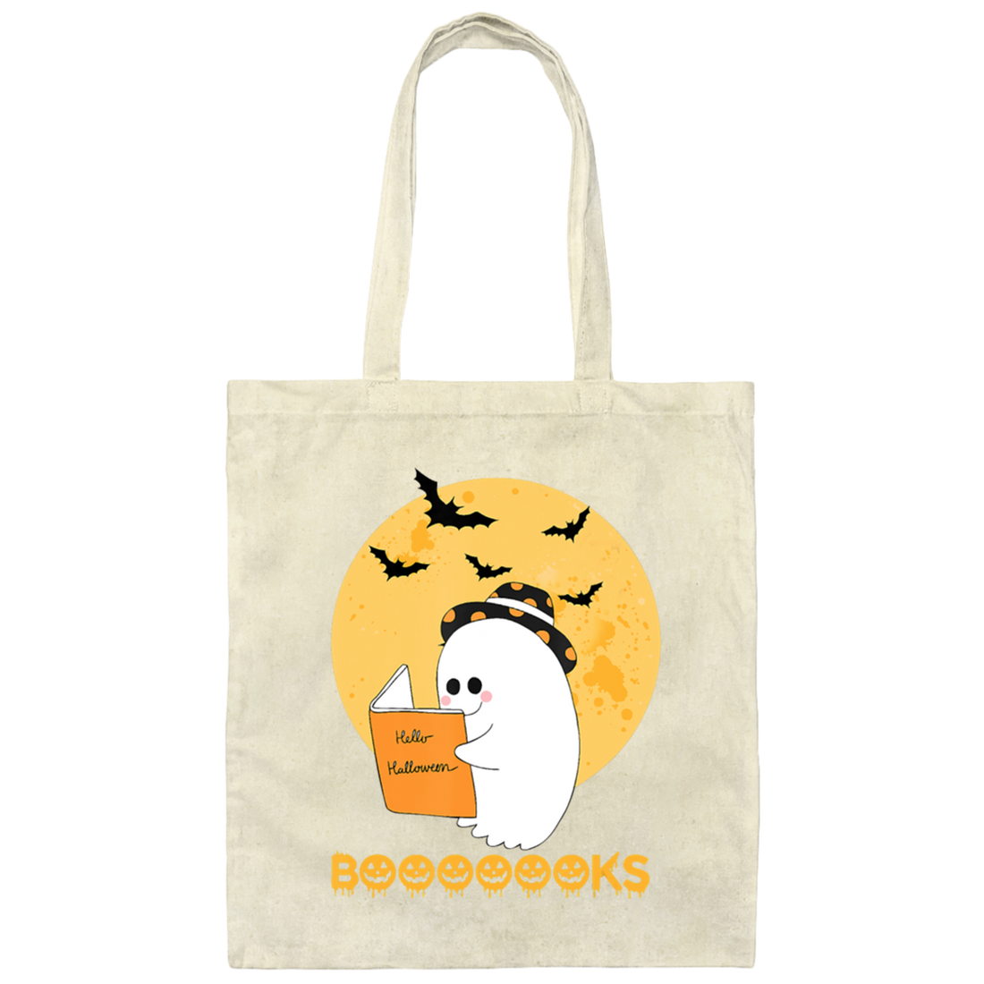 Cute Boo Booooooks boo read books halloween Canvas Tote Bag