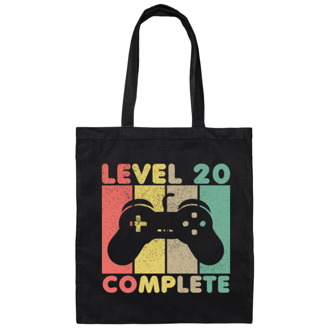 Gamer Level 20 Years Old Gift, Birthday Gift Retro Canvas Tote Bag