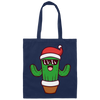 Christmas Cactus, Cactus In Flowerpot, Cactus Wear Sunglasses, Merry Christmas, Trendy Chrismas Canvas Tote Bag