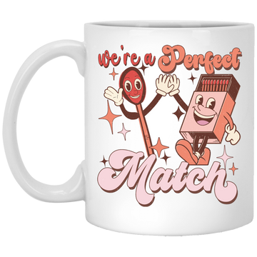 Use A Perfect Match, Matches, Groovy Matches White Mug