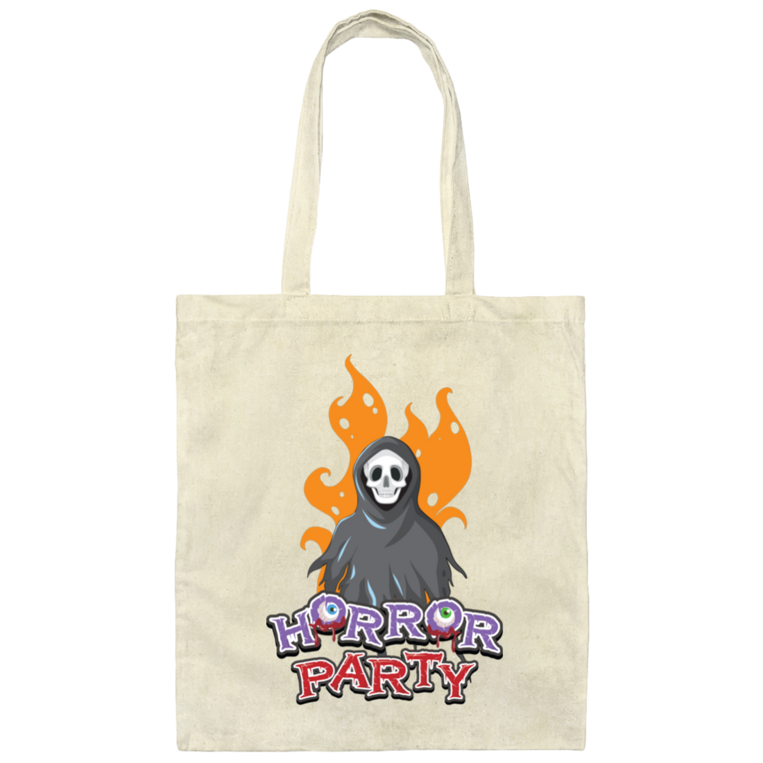 Horror Party, Horror Death, Halloweem Death Canvas Tote Bag