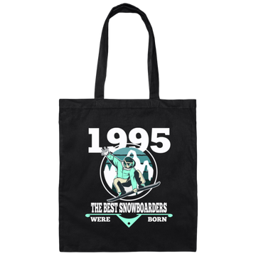 Snowboarder, Snowboard Vacation, Snowboarding Lover 1995 Birthday Gift Canvas Tote Bag