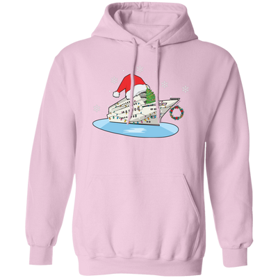 Shipping Cruise, Cruise Xmas, Love Cruise, Xmas Hat, Merry Christmas, Trendy Christmas Pullover Hoodie