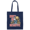 Don't Be Negative, Positive Skeleton, Please Smile, Look At My Camera Canvas Tote Bag