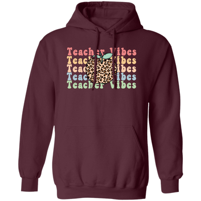 Teacher Vibes, Apple Lover, Apple Vibes, Groovy Teacher Pullover Hoodie