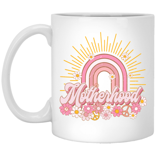 Mother's Day Gift, Motherhood Gift, Mama Flowers Sunshine, Gift For Mom White Mug