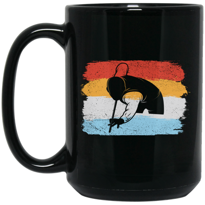 Billiard Player, Billiard Lover, Retro Billiard, Billiard Silhouette Black Mug