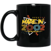 Birthday 2002 Retro Gift, Made In 2002, Retro Edition Gift, Love 2002 Black Mug