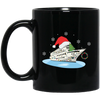 Shipping Cruise, Cruise Xmas, Love Cruise, Xmas Hat, Merry Christmas, Trendy Christmas Black Mug