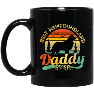 Newfoundland, Dad Love Gift, Best Daddy Dog Ever, Retro Love Dog Gift Black Mug