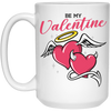 Be My Valentine, Heart Couple, Cupid Lover, Love Angle, Valentine's Day, Trendy Valentine White Mug