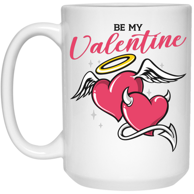 Be My Valentine, Heart Couple, Cupid Lover, Love Angle, Valentine's Day, Trendy Valentine White Mug