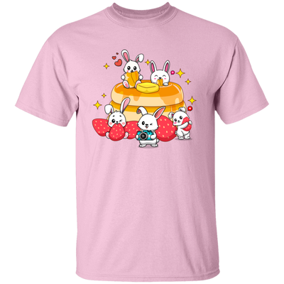 Bunnies With Pancake, Strawberries And Pancake Unisex T-Shirt