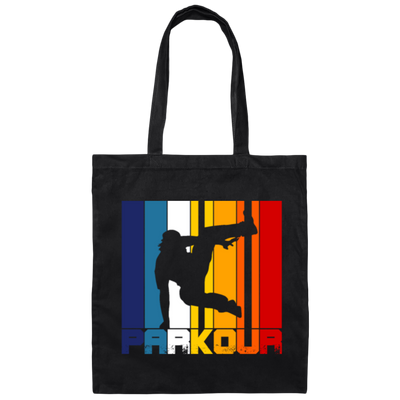 Retro Parkour Jumping, Birthday Gift, Free Running, Climbing Movement Canvas Tote Bag