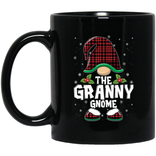 The Granny Gnome Present For Family, Xmas Cute Gnome Lover Black Mug