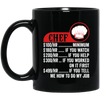 Chef Hourly Rate, Funny Chef, Best Of Chef Black Mug