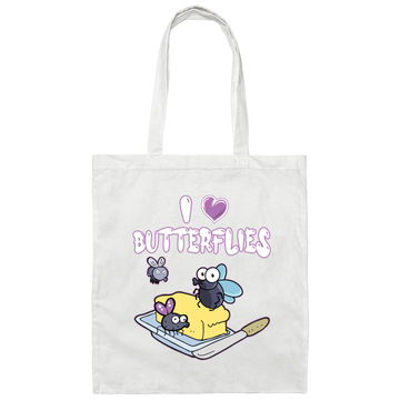 I Love Butterflies, Cute Butterflies, Animal Lover, Funny Flies Gift Canvas Tote Bag