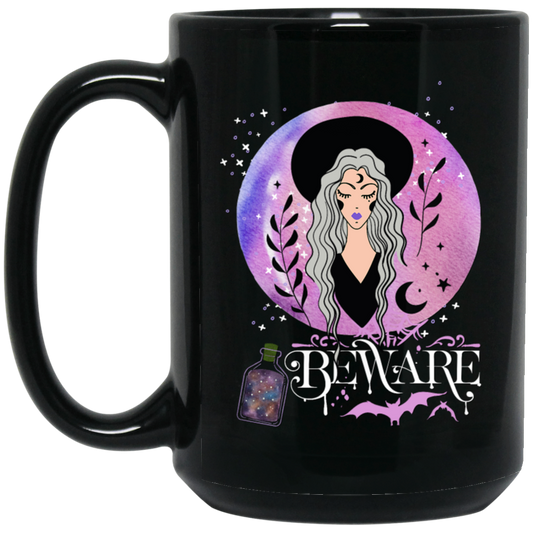 Beware, Mystery Girl, Love The Moon And Stars, Blink Background Black Mug