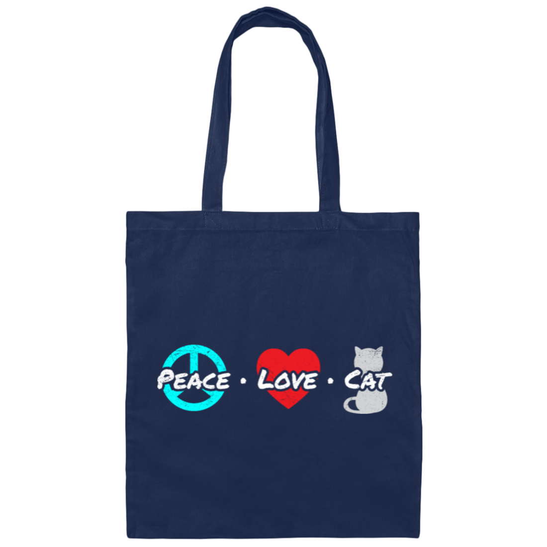 Peace Love Cat Cat Lover Funny Gift, Cat Lover Canvas Tote Bag