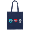 Peace Love Cat Cat Lover Funny Gift, Cat Lover Canvas Tote Bag