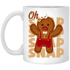 Oh Snap, Break Gingerbread, Funny Gingerbread, Merry Christmas, Trendy Christmas White Mug