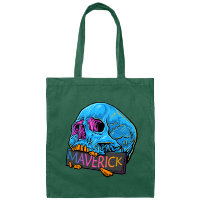 Cool Skull Maverrick, Colorful Maverick Design, Fashion Skull Gift Canvas Tote Bag