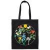 Wild Flowers, Lady Gift, Flowers in A Circle, Love Flowers Canvas Tote Bag