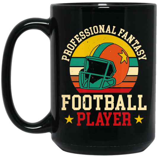 Professional Fantasy Football Player, Vintage American Football Black Mug