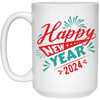 Happy New Year 2024, Happy New Year, Fireworks New Year White Mug